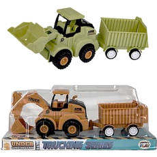 Construction Vehicle with Trailer, 24cm - assorted